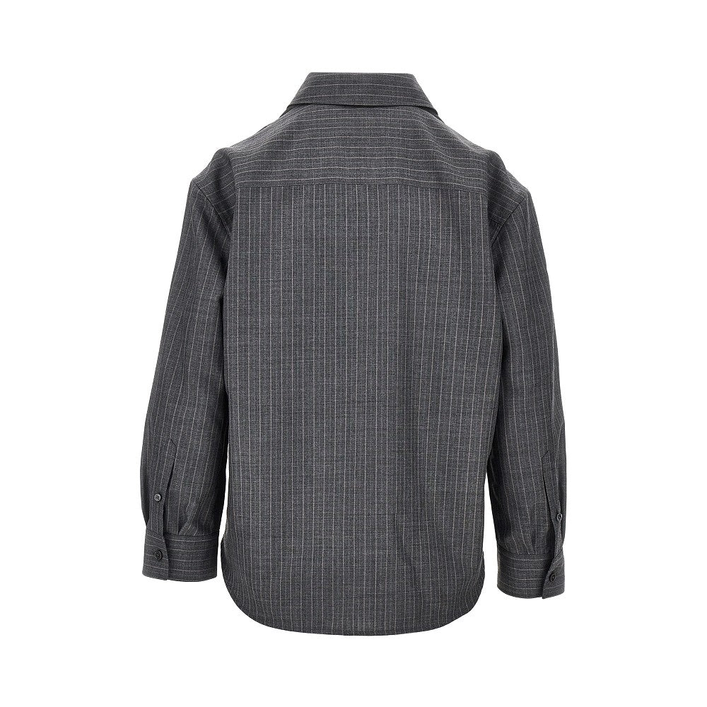 Wool shirt with pin-striped motif