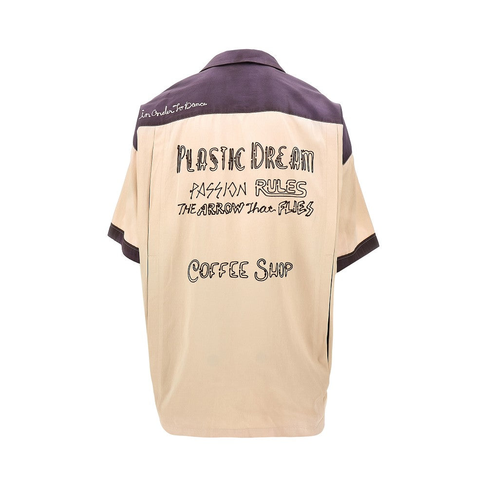 Embroidered bowling shirt