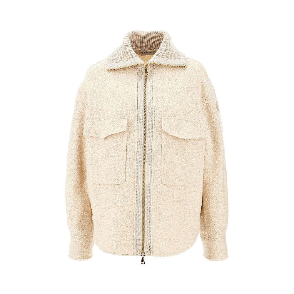 Bouclé knit full-zip cardigan