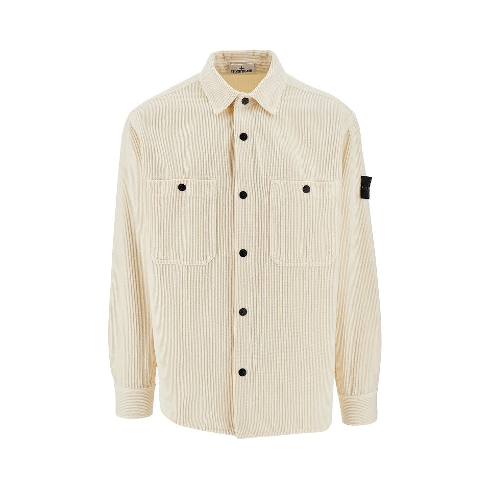 Corduroy overshirt with logo badge