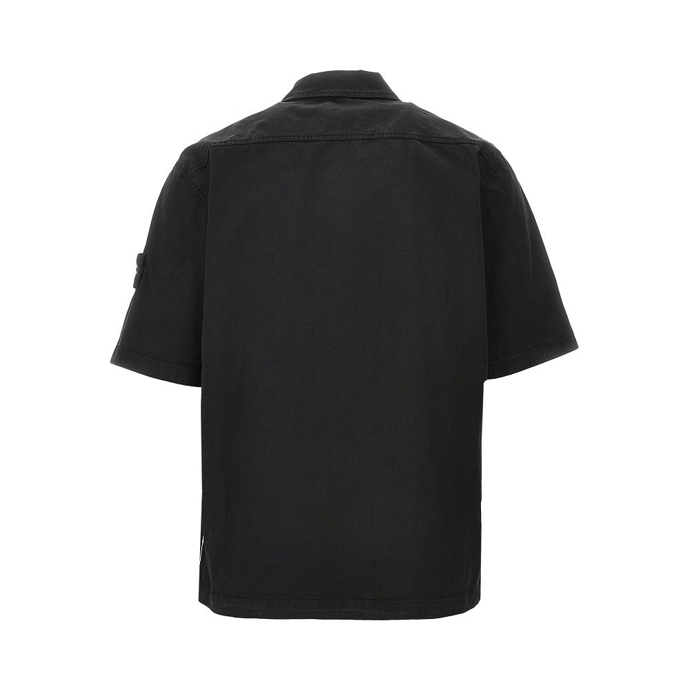 Stretch cotton short-sleeved shirt