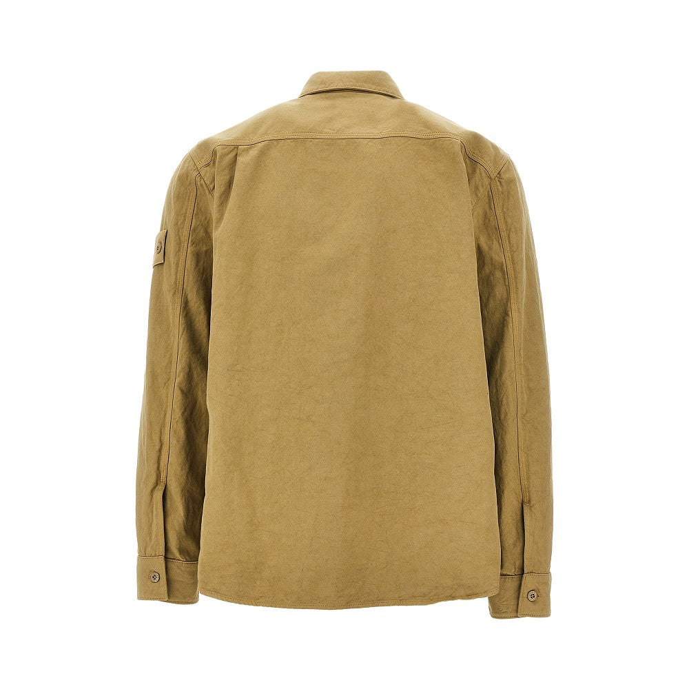 Cotton and linen canvas overshirt