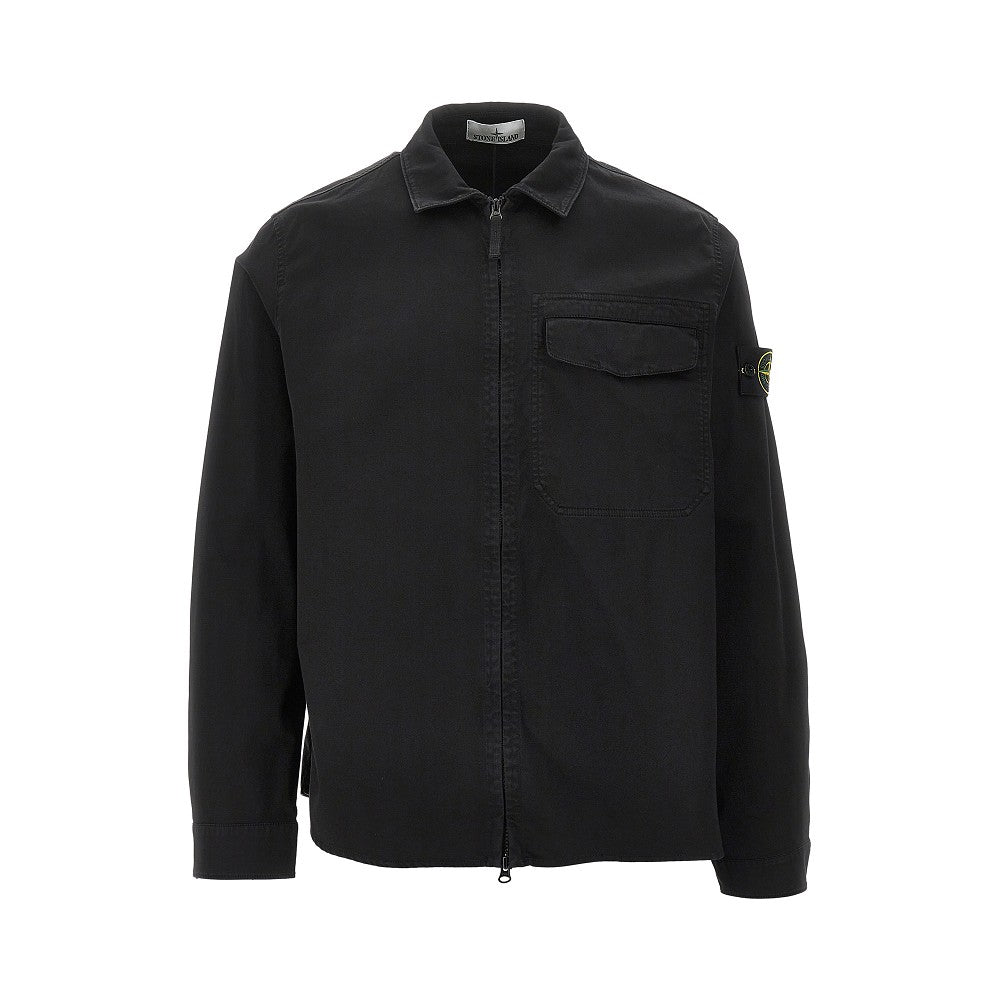 Overshirt full-zip in cotone biologico