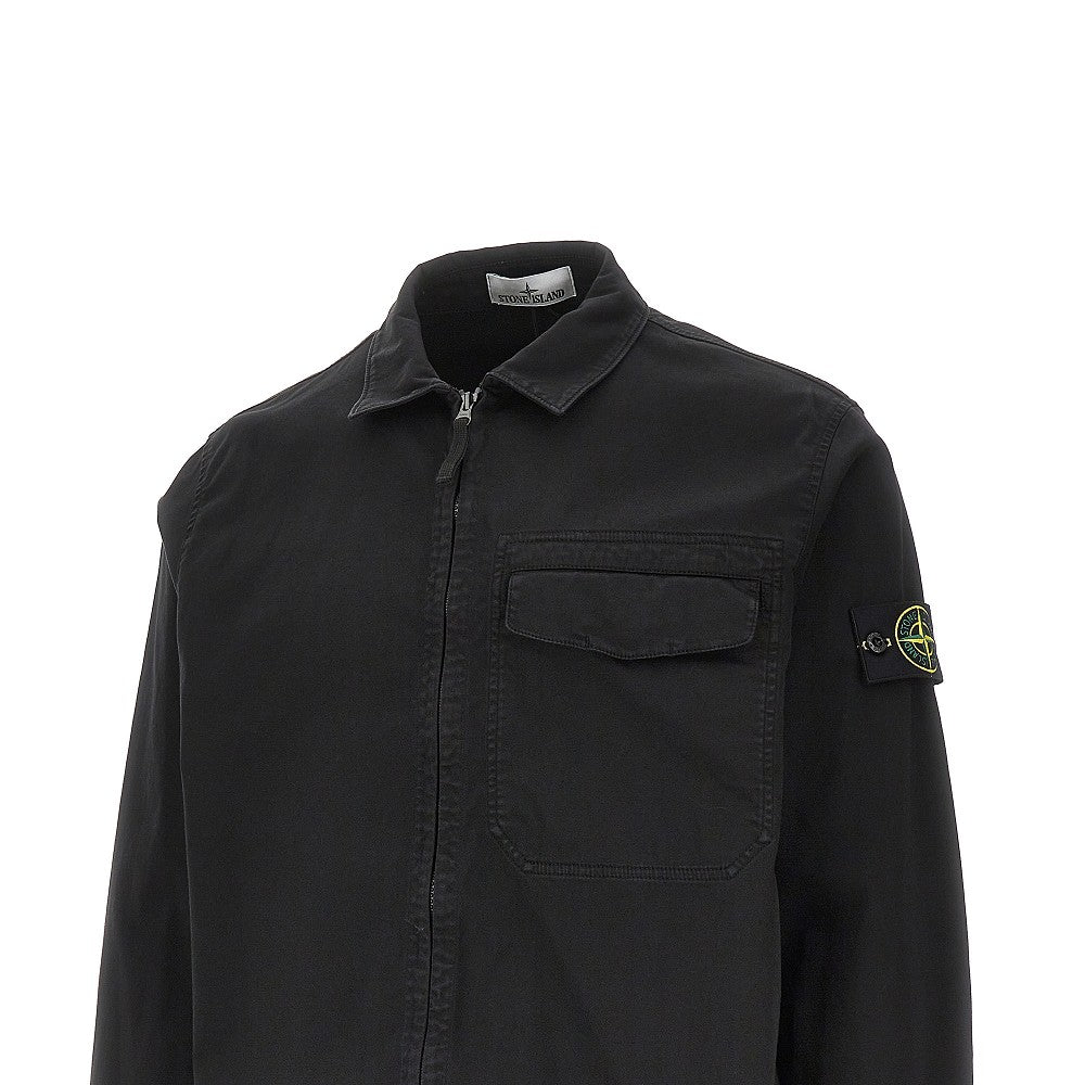 Overshirt full-zip in cotone biologico