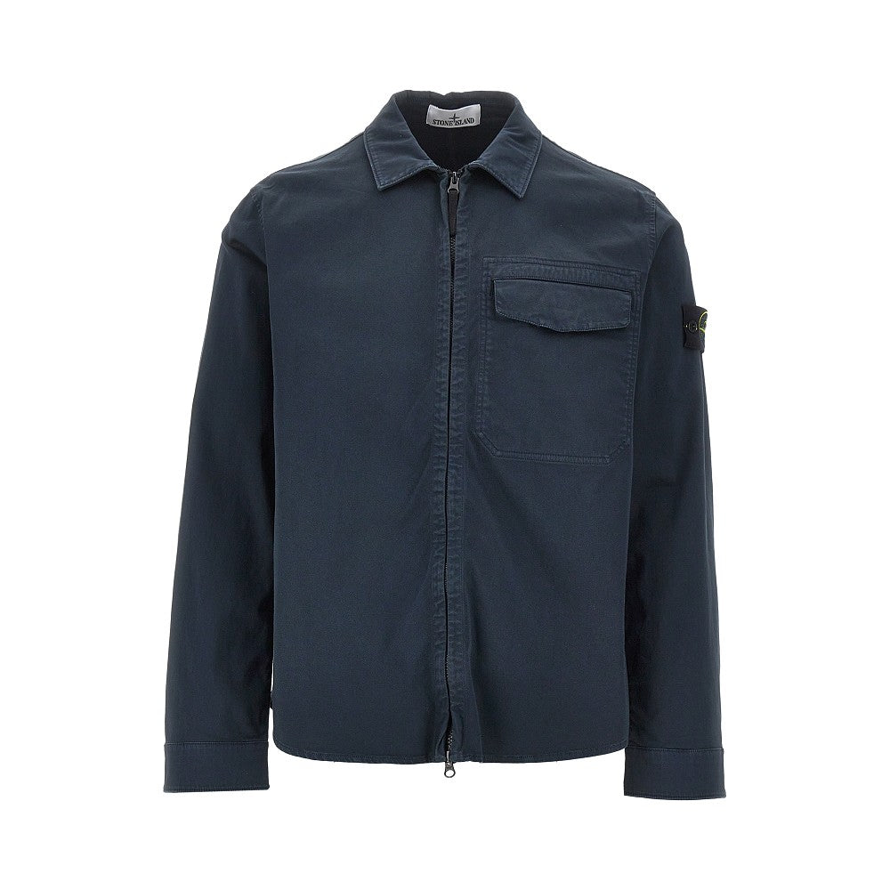 Organic cotton full-zip overshirt