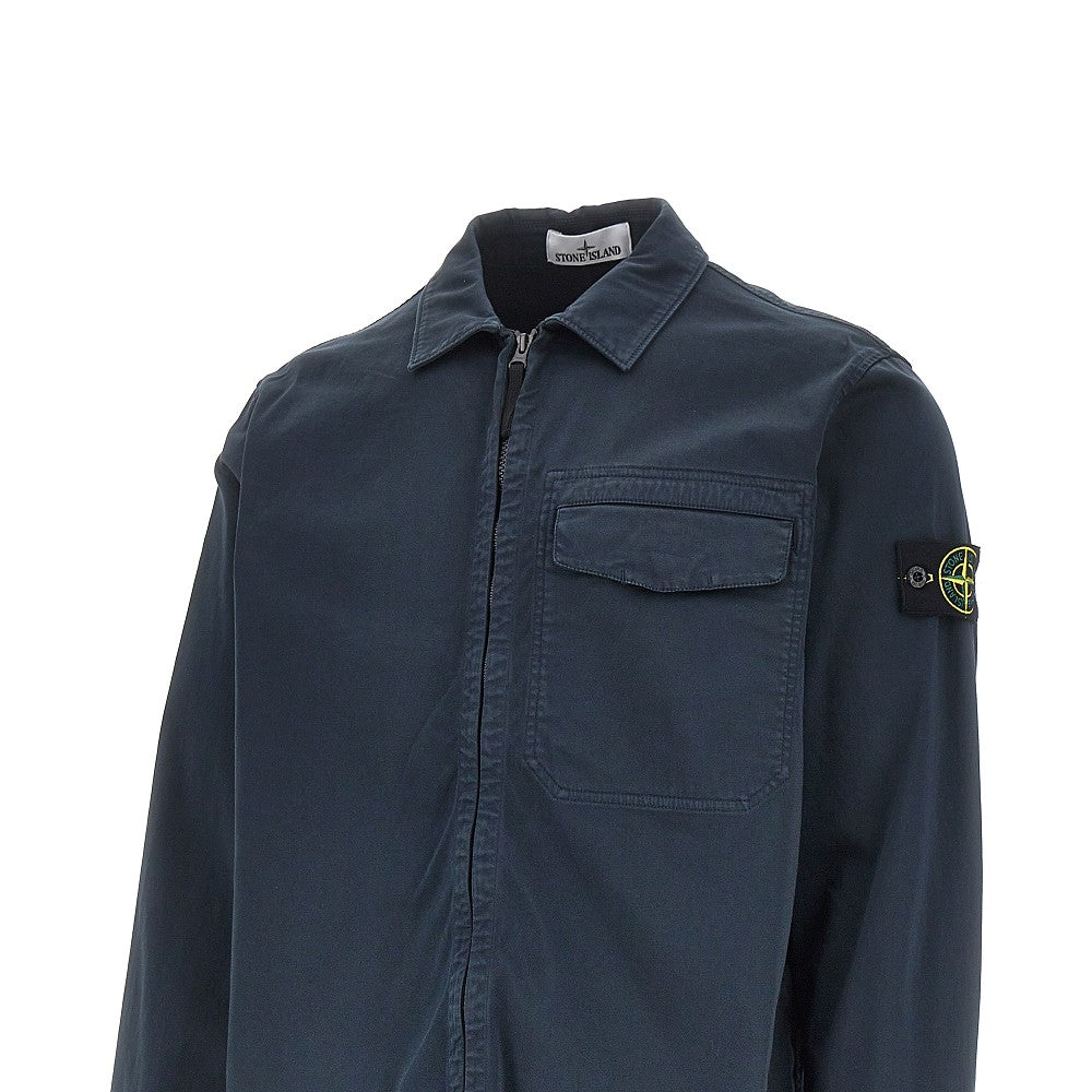 Organic cotton full-zip overshirt