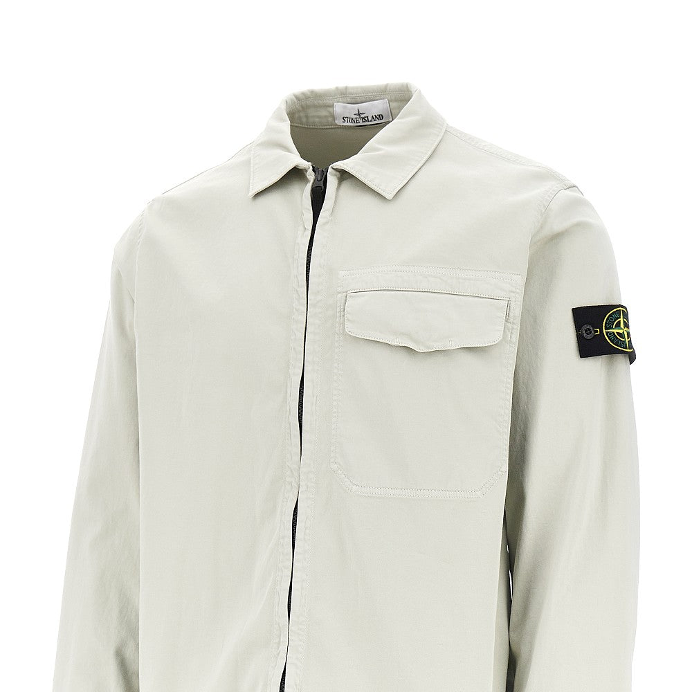 Organic cotton full-zip overshirt