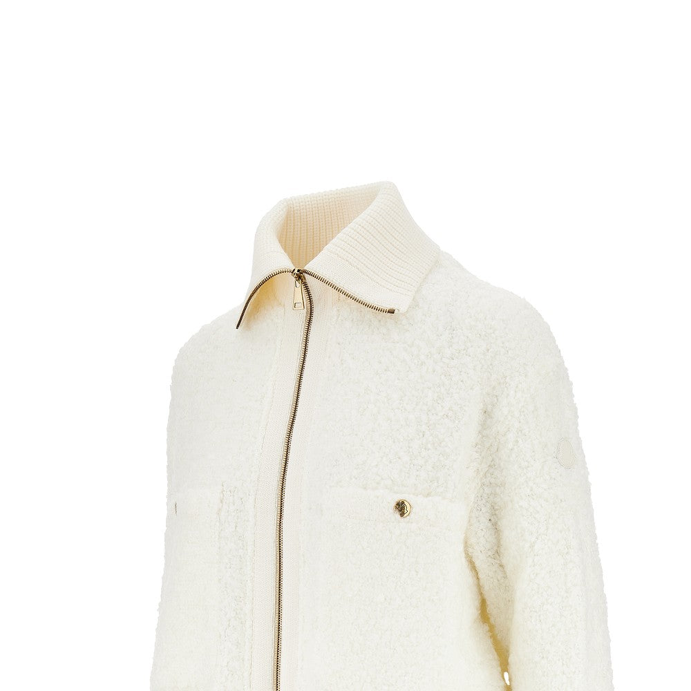 Cardigan full-zip in maglia bouclé