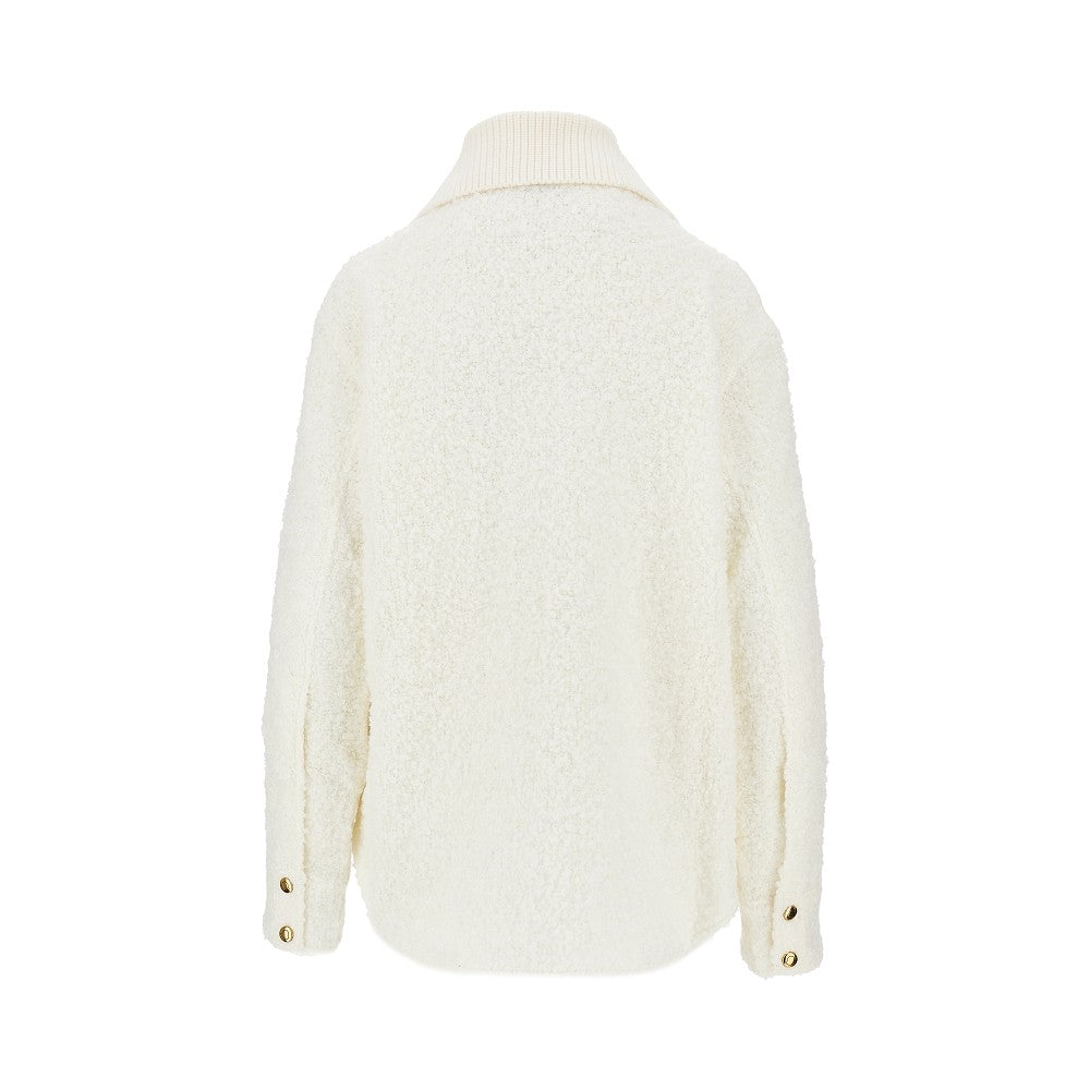 Cardigan full-zip in maglia bouclé