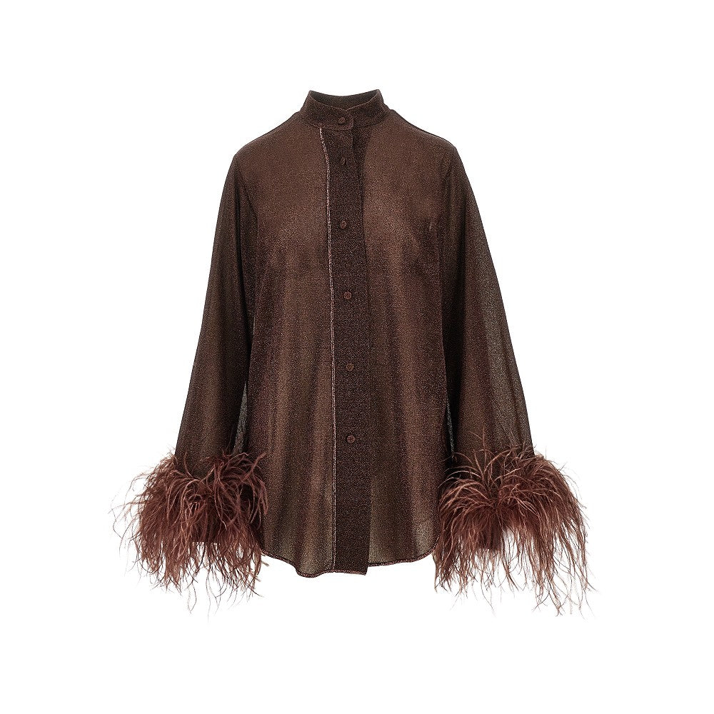 Camicia 'Lumière' con piume