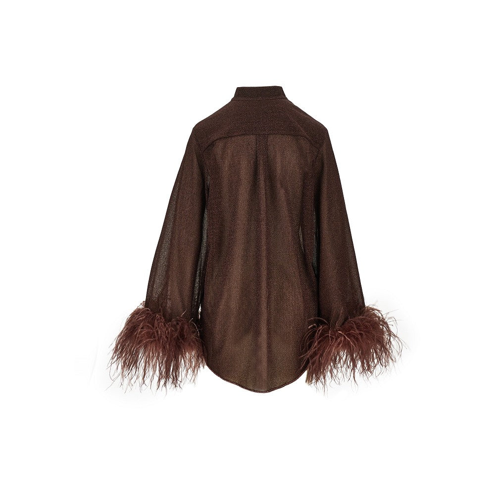Camicia 'Lumière' con piume