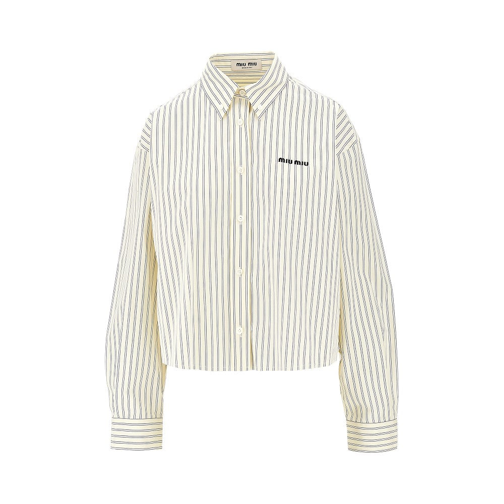 Striped poplin shirt
