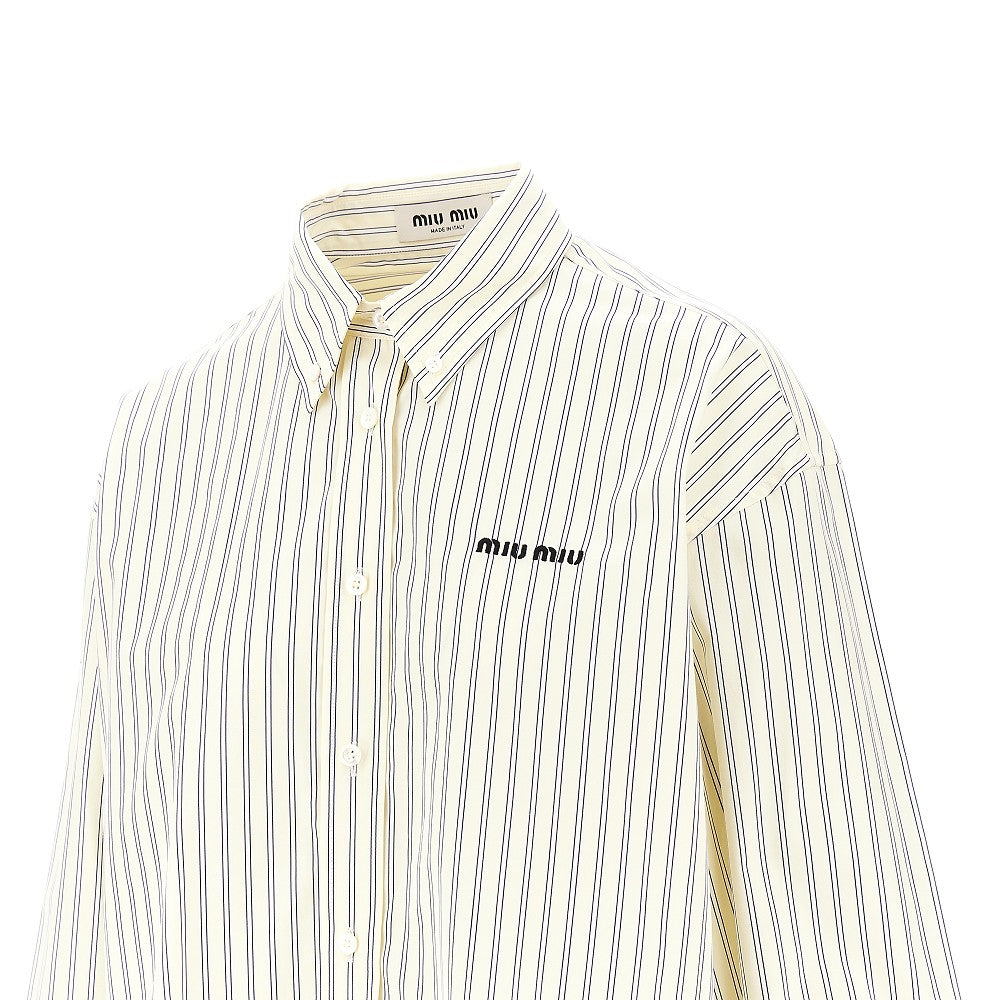 Striped poplin shirt