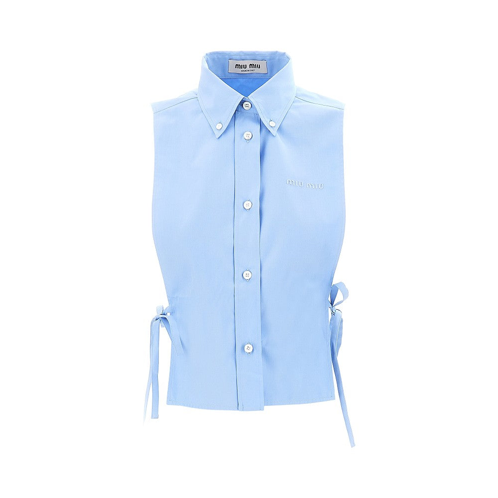 Camicia senza maniche in popeline