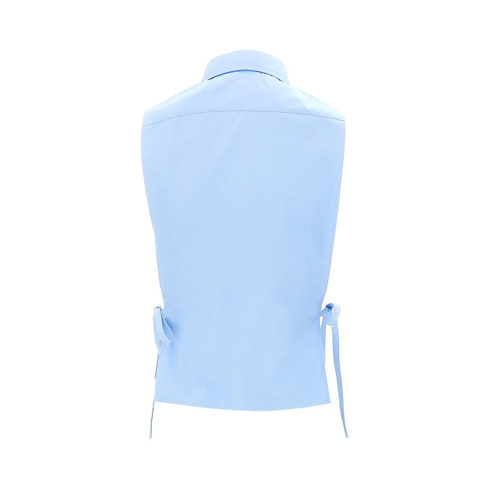Camicia senza maniche in popeline