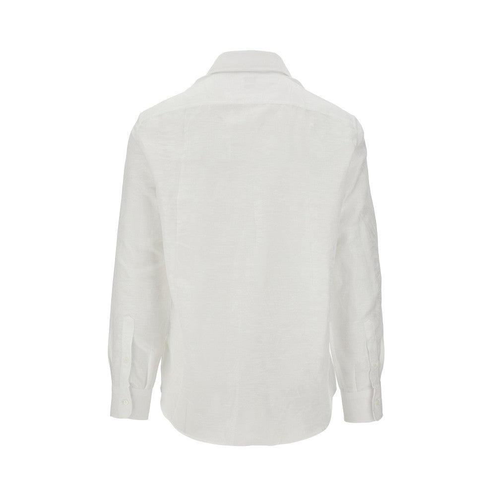 Jacquard cotton and line shirt