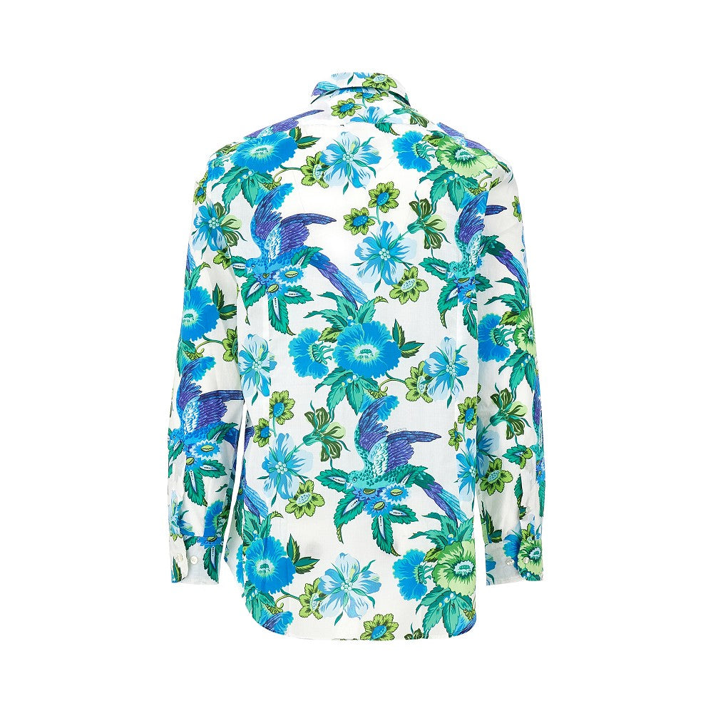 Floral motif cotton shirt