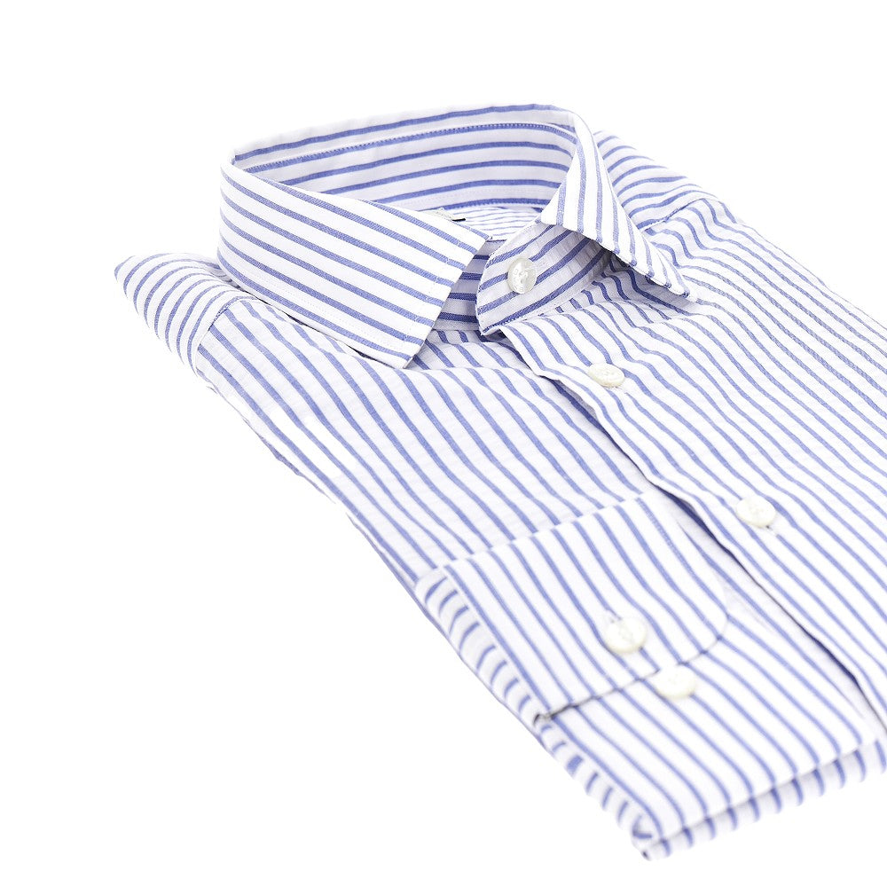 Camicia in seersucker a righe con logo Pegaso