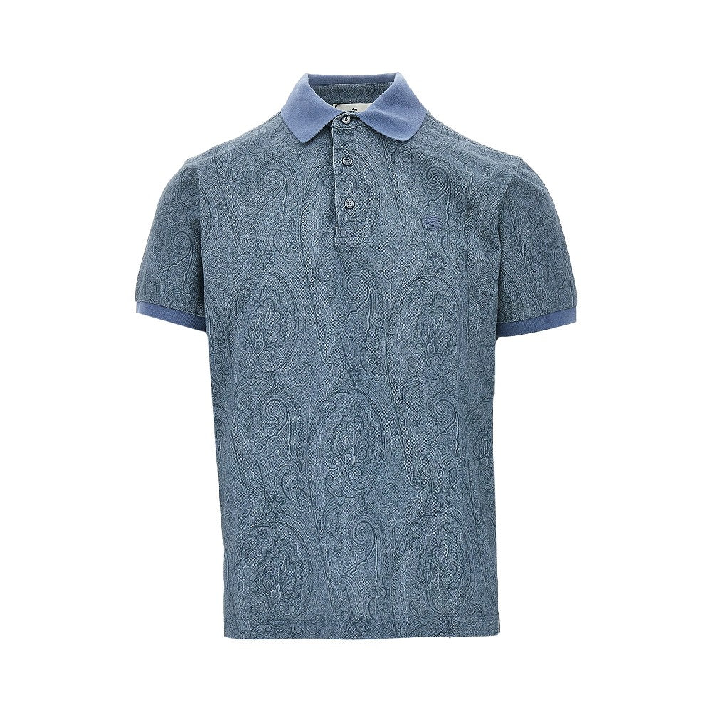 Polo in piquet stampa Paisley