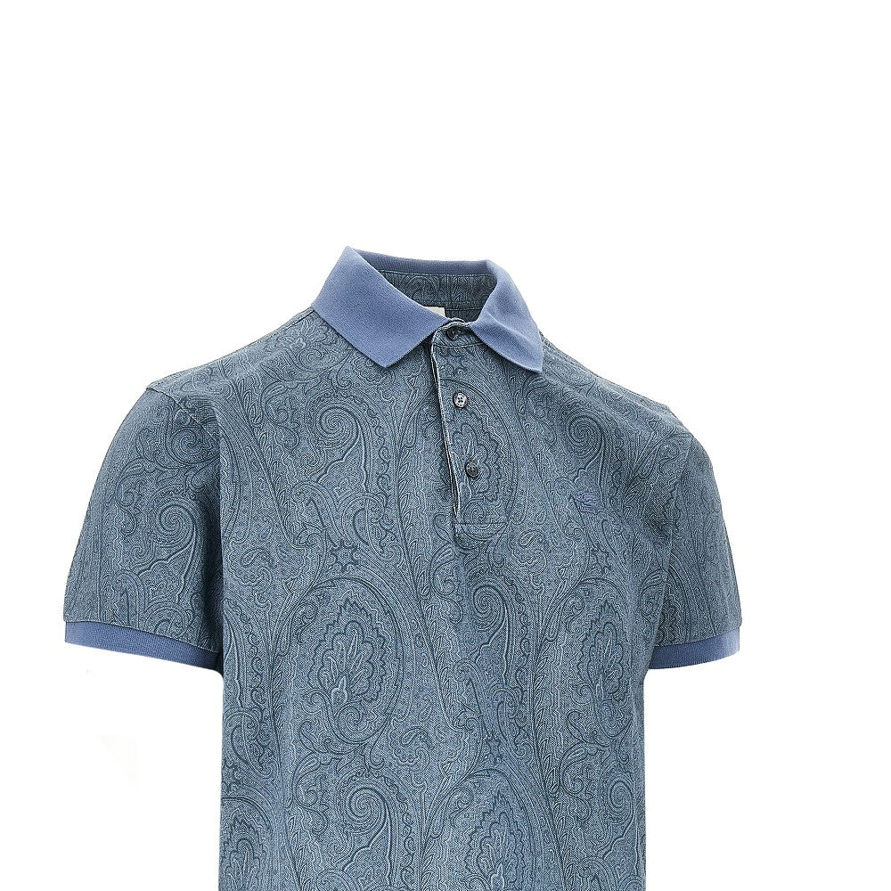 Polo in piquet stampa Paisley