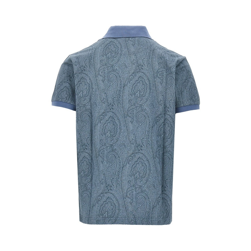 Polo in piquet stampa Paisley