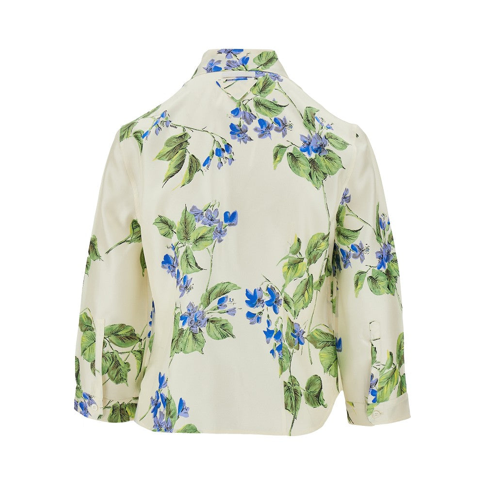 Floral silk twill shirt