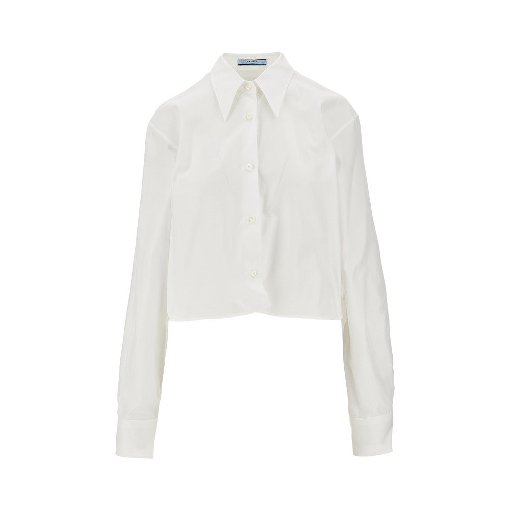 Cotton shirt with shapeable hem