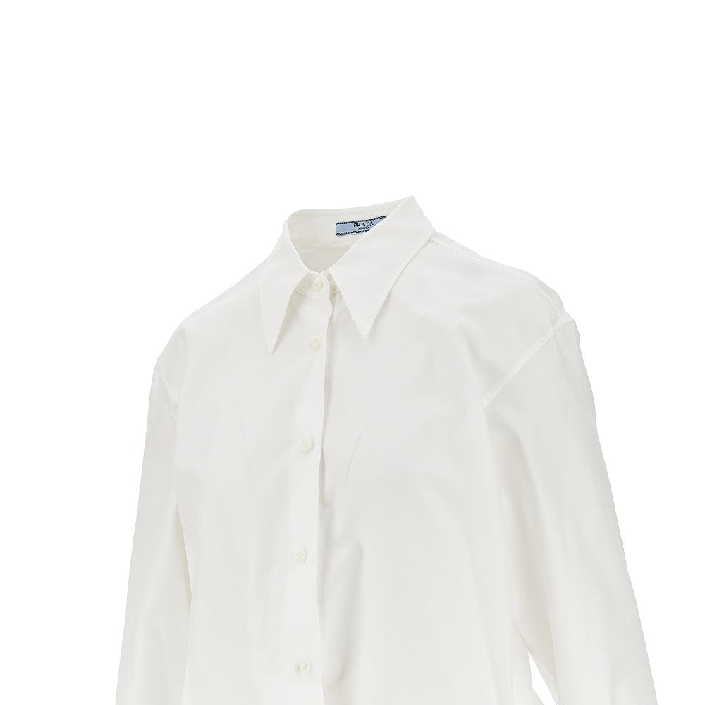 Cotton shirt with shapeable hem