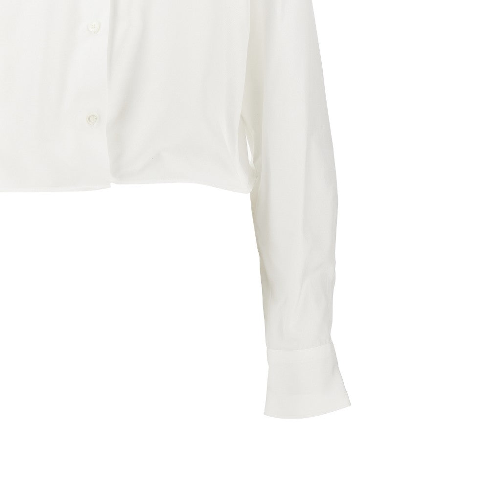 Cotton shirt with shapeable hem