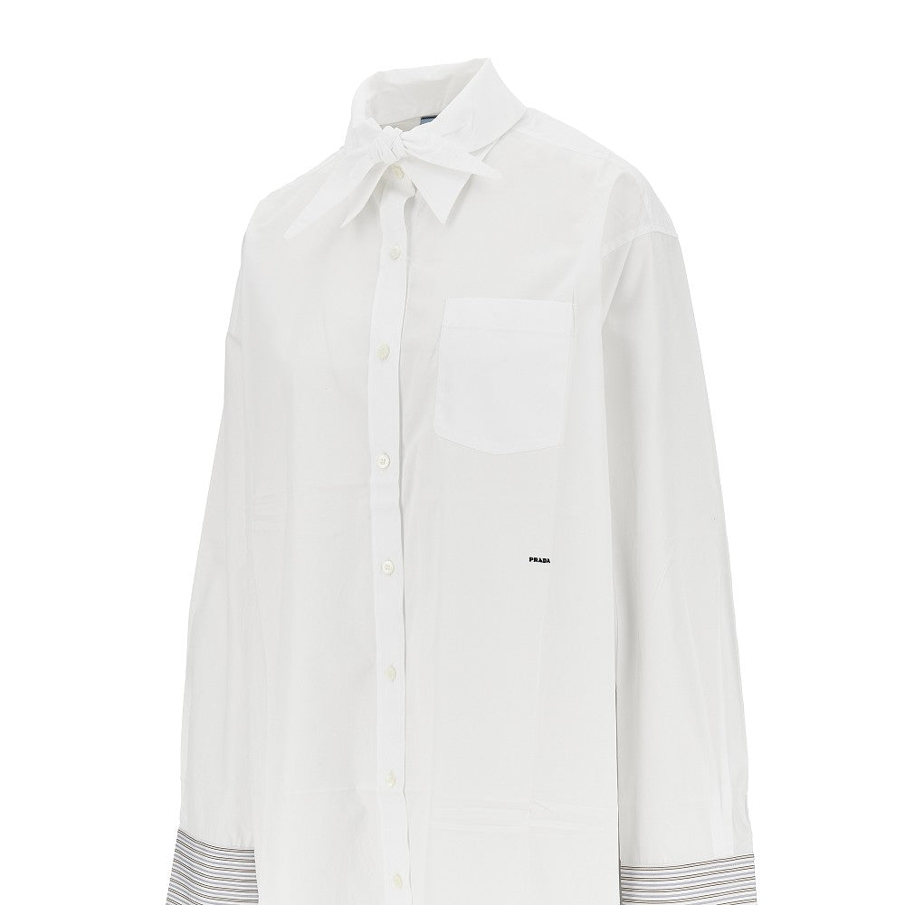 Poplin shirt with scarf