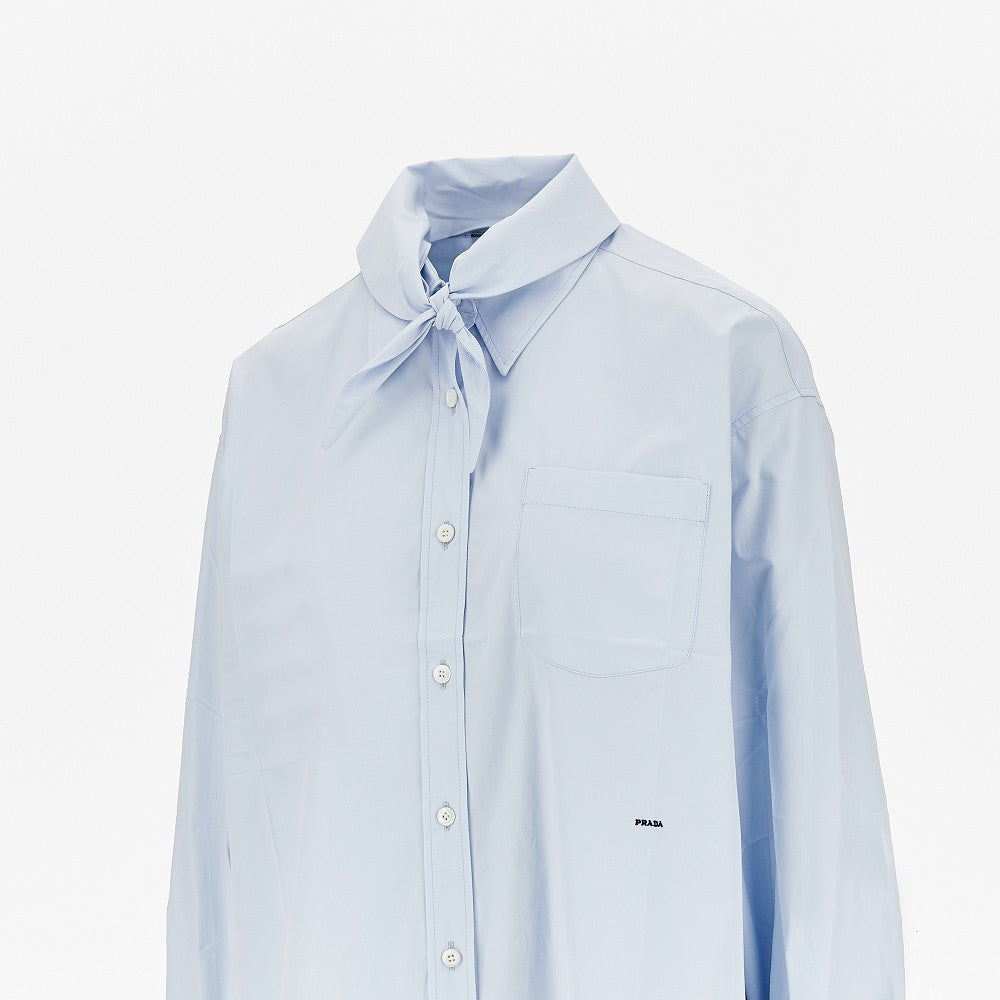 Poplin shirt with scarf
