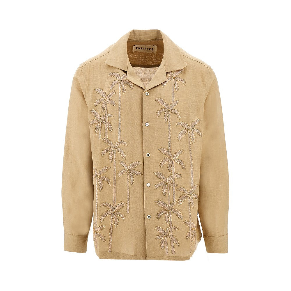 'Palm Groove' embroidered shirt