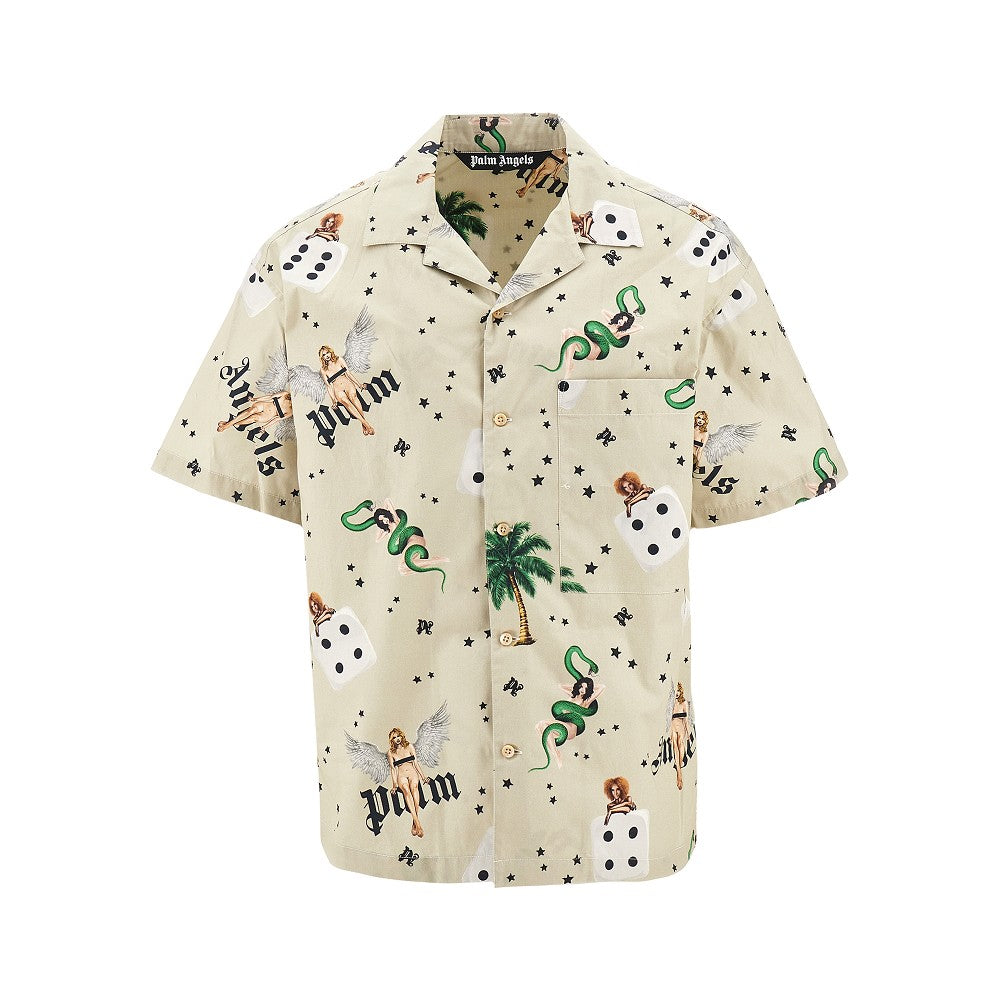 Pin Up print bowling shirt