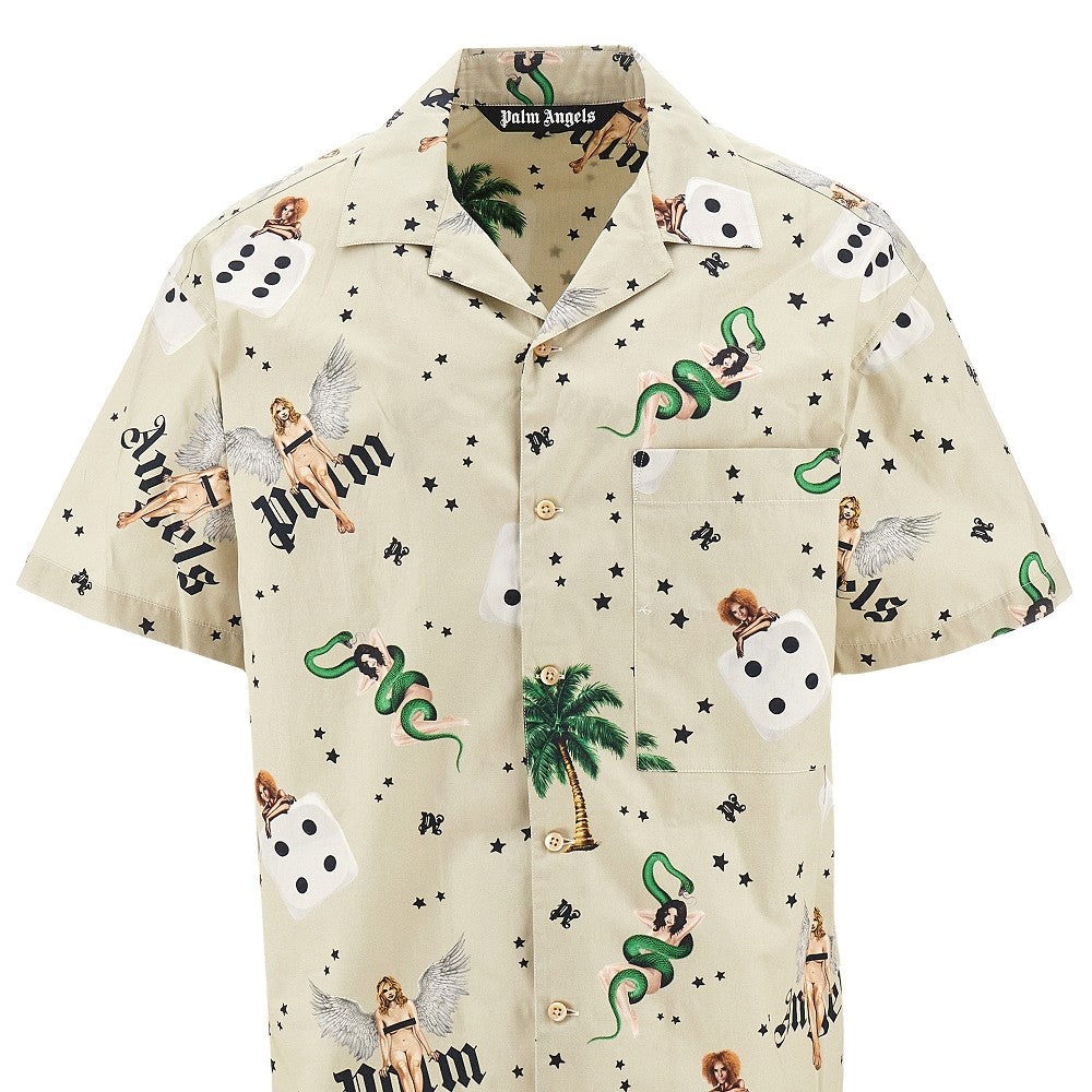 Pin Up print bowling shirt