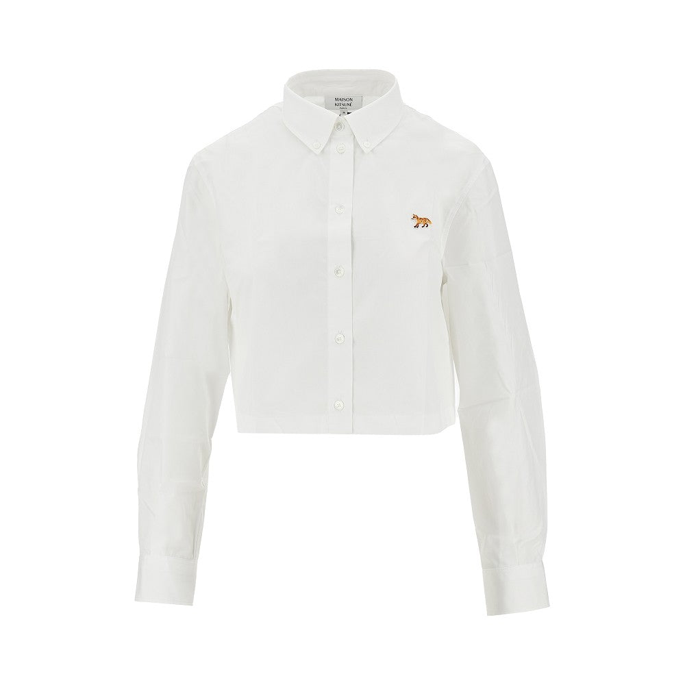 'Baby Fox' patch cropped shirt