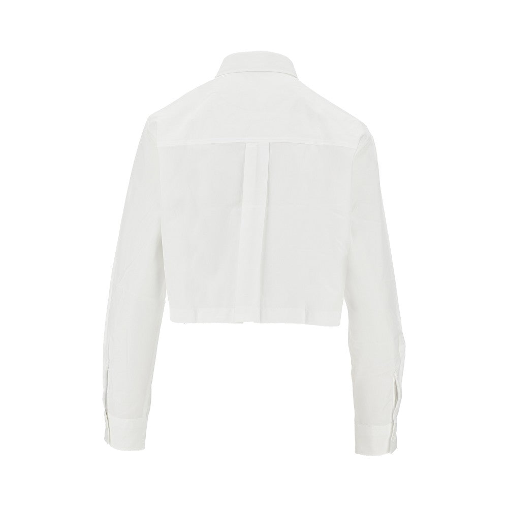 'Baby Fox' patch cropped shirt
