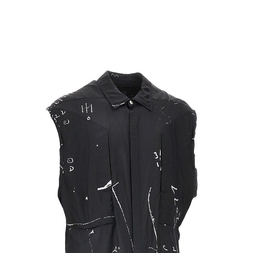 Oversized sleeve-less shirt