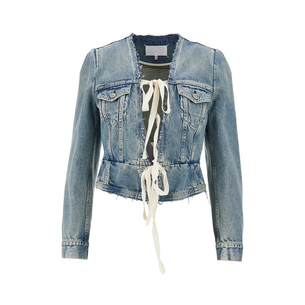 Giacca in denim con scollo a V