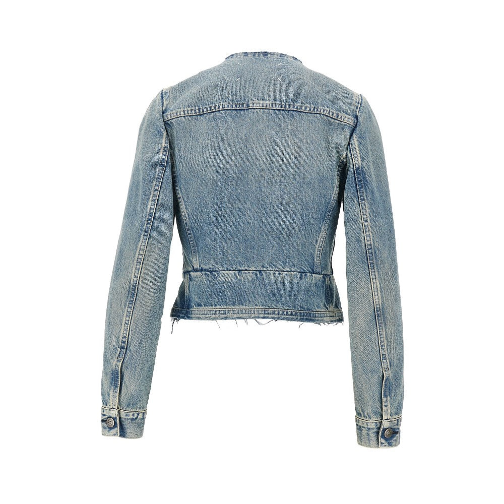 Giacca in denim con scollo a V