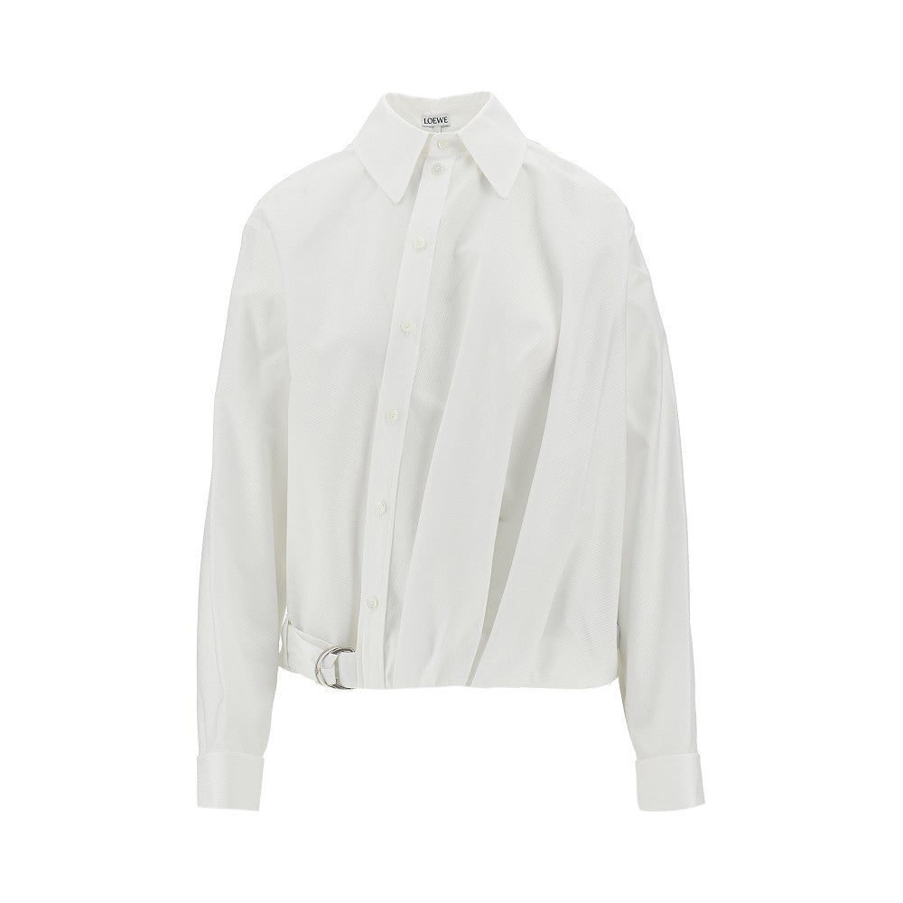 Textured cotton draped shirt