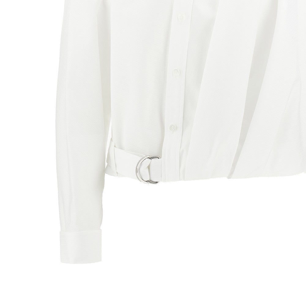 Textured cotton draped shirt