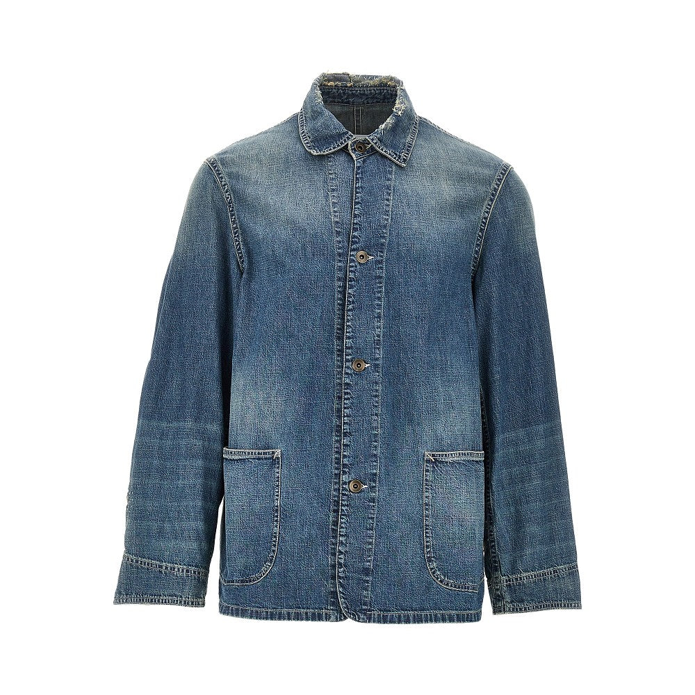Distressed denim jacket