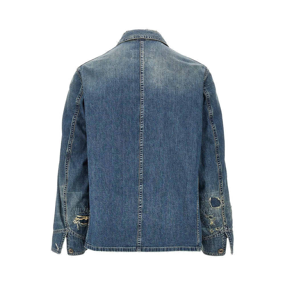 Distressed denim jacket