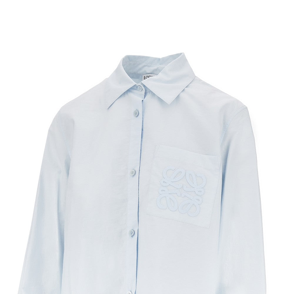 Camicia in misto cotone con ricamo Anagram