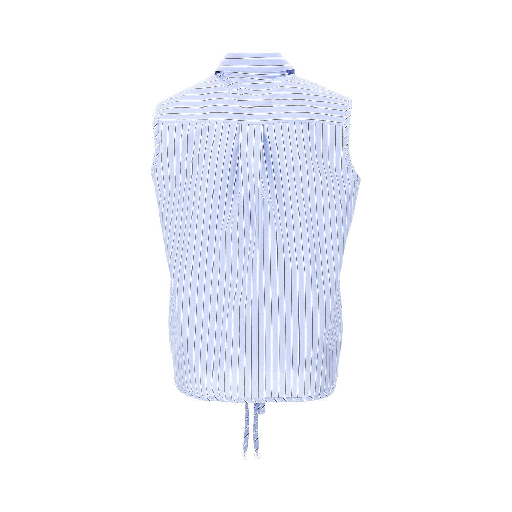 Camicia senza maniche in cotone a righe
