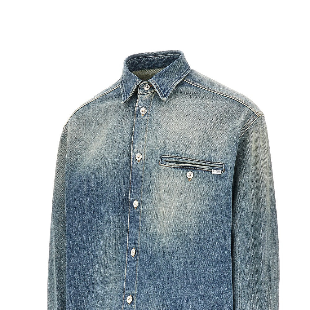 Camicia in denim lavato effetto vintage