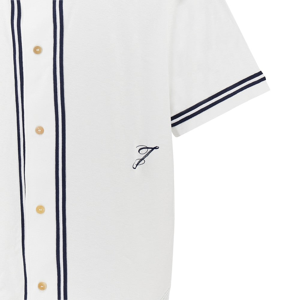 Camicia 'Baseball' in cotone e canapa
