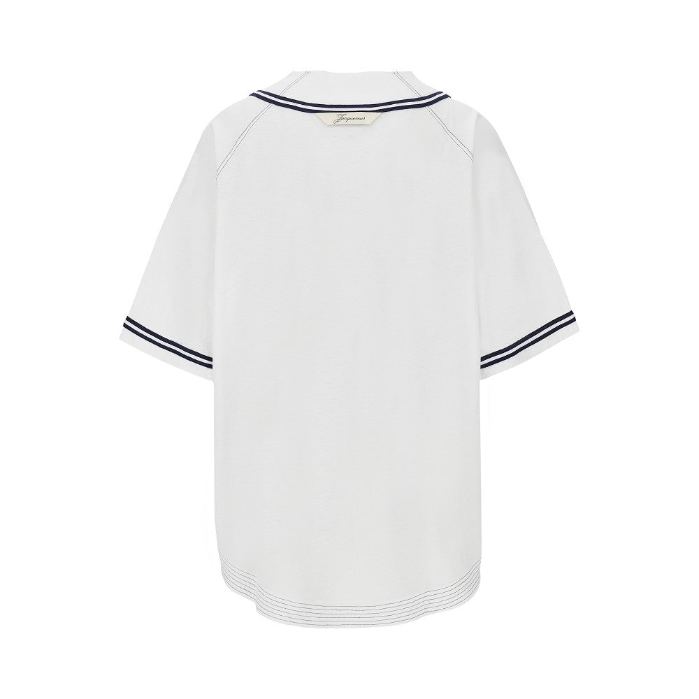 Camicia 'Baseball' in cotone e canapa