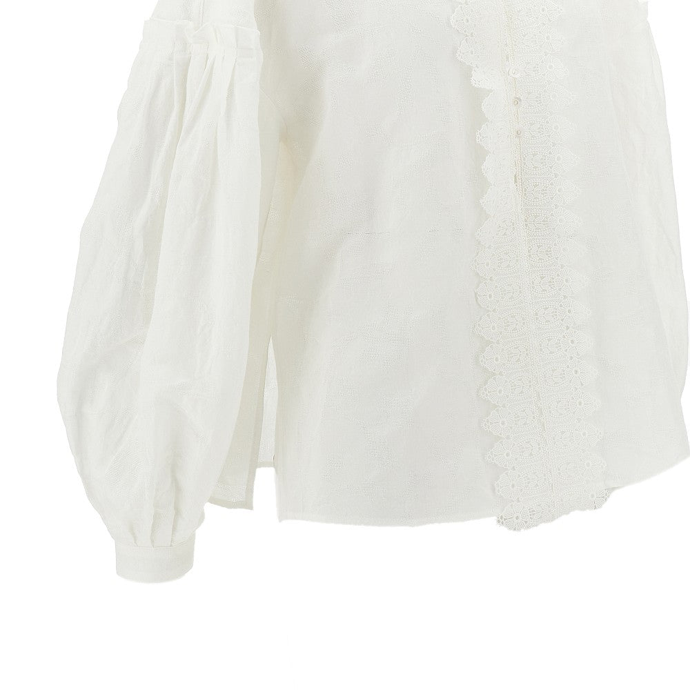 Textured linen-blend shirt