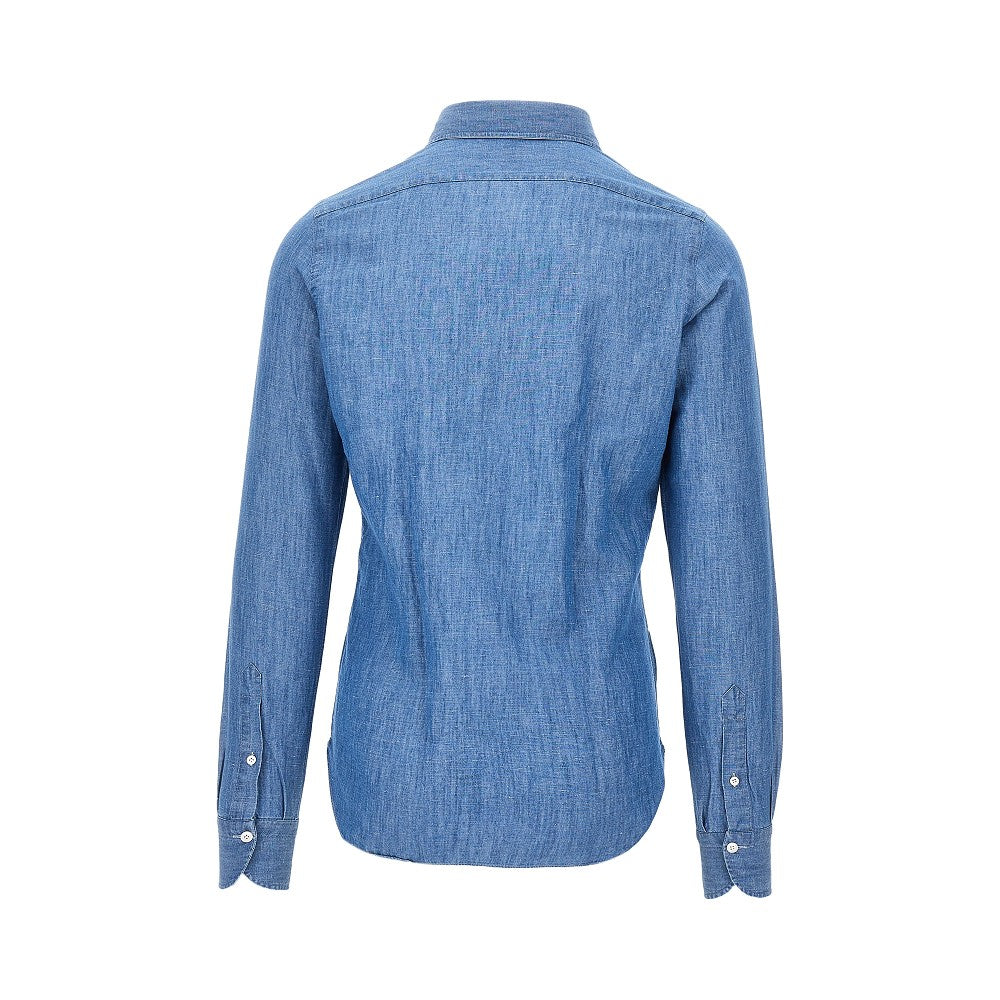 Camicia in denim di cotone e lino